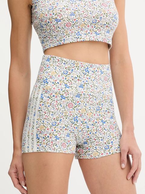adidas Originals szorty Liberty damskie kolor biały wzorzyste high waist JW5195 - zdjęcie produktu nr 1