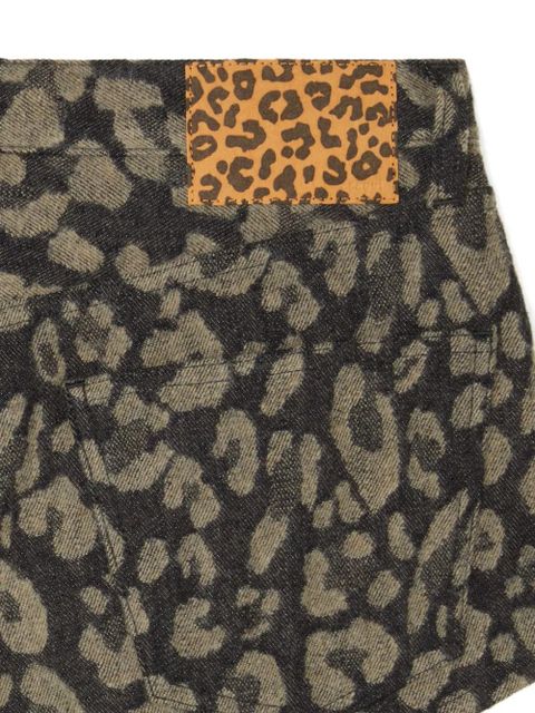 Alanui Seattle Jungle leopard-print denim shorts - 0717-Ardesia-Dark Dust
