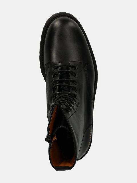 Common Projects botki Combat damskie kolor czarny na płaskim obcasie 6180