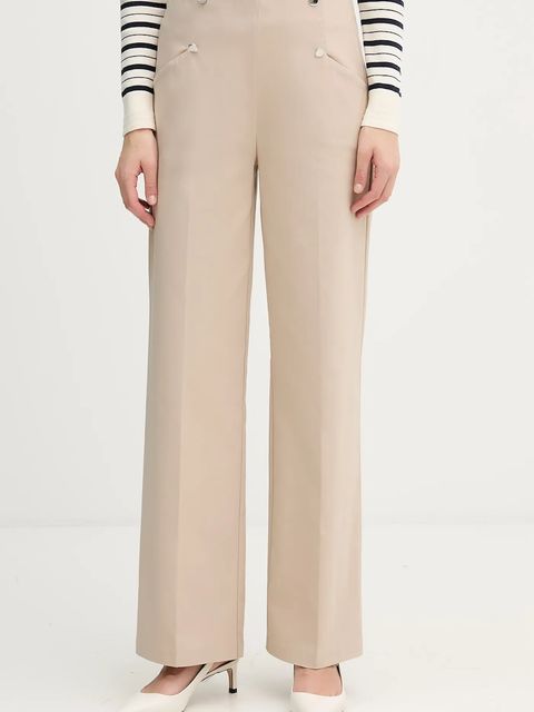 Joseph Ribkoff spodnie damskie kolor beżowy szerokie high waist 261040 - zdjęcie produktu nr 1