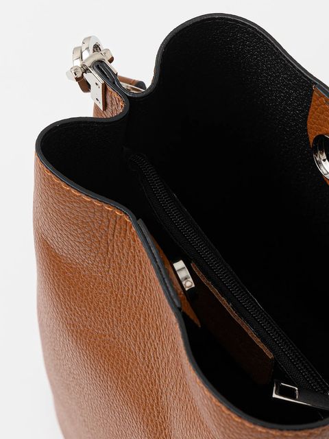 Answear.LAB torebka skórzana kolor brązowy