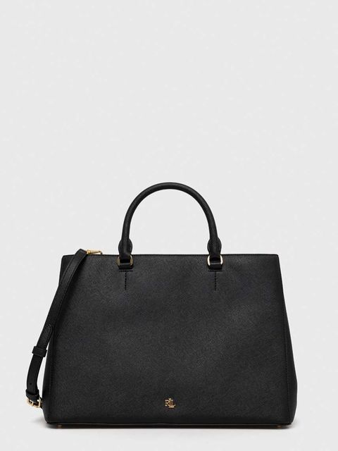 Lauren Ralph Lauren torebka skórzana kolor czarny - zdjęcie produktu nr 1