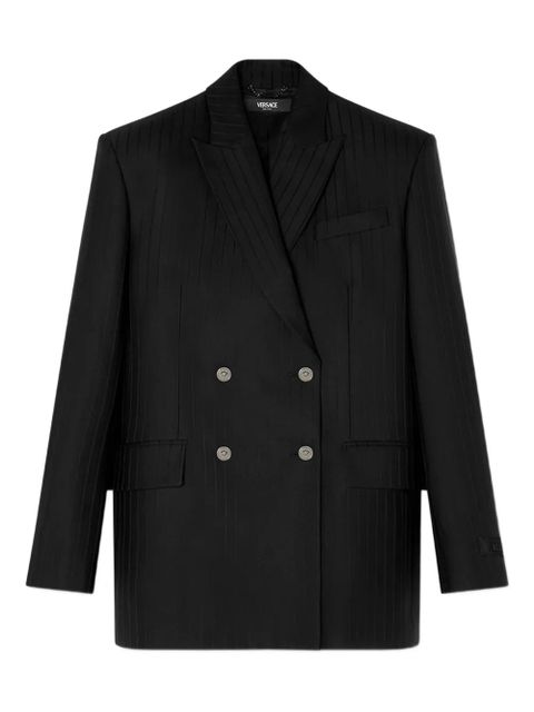 Versace pinstripe double-breasted blazer - Black - zdjęcie produktu nr 1