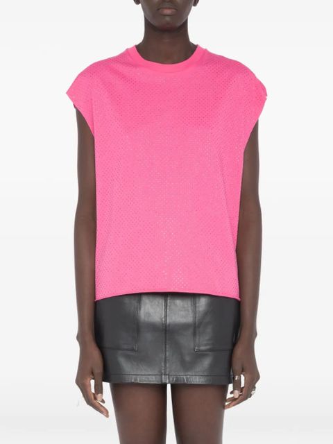 Zadig&Voltaire Cloe rhinestone round-neck T-shirt - Pink