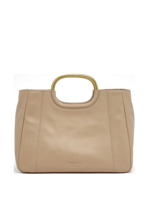 TWINSET metal-handle leather tote bag - Neutrals - zdjęcie produktu nr 1