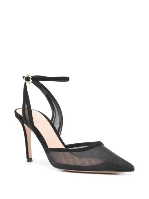Gianvito Rossi 80mm mesh-panel pumps - Black - zdjęcie produktu nr 2