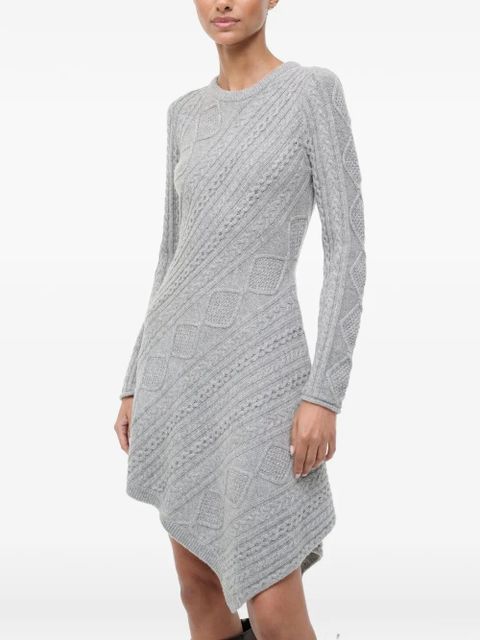 STAUD Eva Sweater cable-knit mini dress - Grey - zdjęcie produktu nr 1
