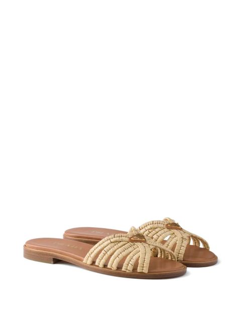 Prada crochet flat sandals - Neutrals - zdjęcie produktu nr 2
