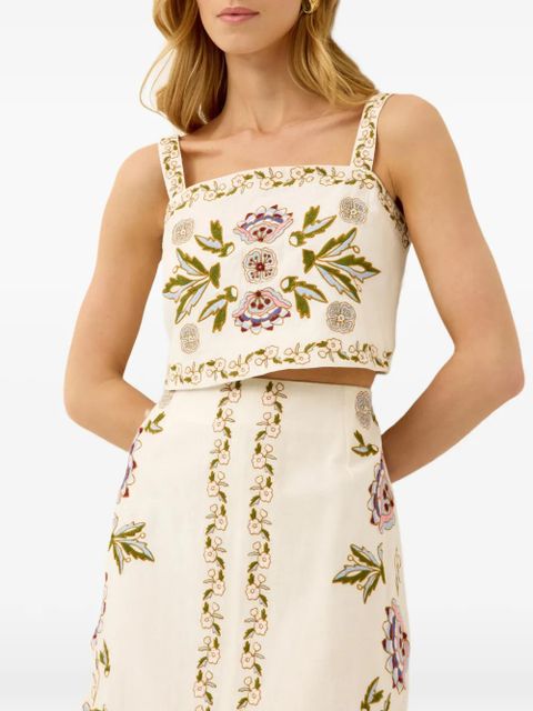 Marie Oliver Payton floral embroidered top - Neutrals