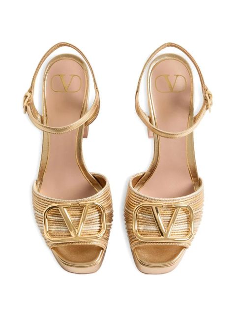 Valentino Garavani 115mm VLogo Signature sandals - Gold - zdjęcie produktu nr 2
