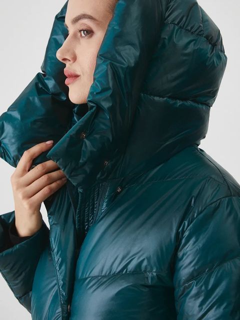 Medicine płaszcz puchowy damski kolor zielony zimowy