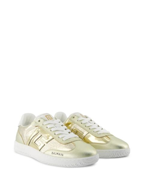 Balmain almond-toe swan sneakers - Gold - zdjęcie produktu nr 2