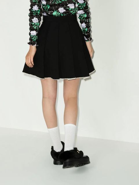 SHUSHU/TONG pleated raw-hem skirt - Black - zdjęcie produktu nr 2