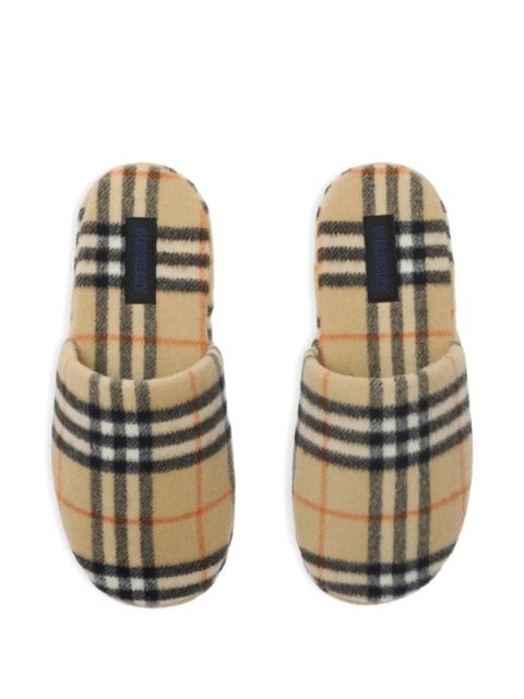 Burberry checked slippers - Neutrals