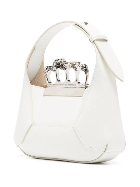 Alexander McQueen The Jewelled Hobo leather mini bag - White