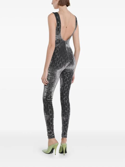 Gucci GG crystal embroidery jumpsuit - Grey - zdjęcie produktu nr 2