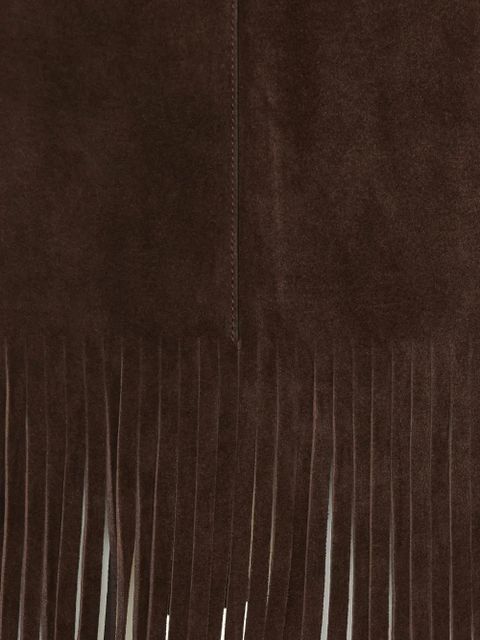 ETRO fringe suede skirt - Brown