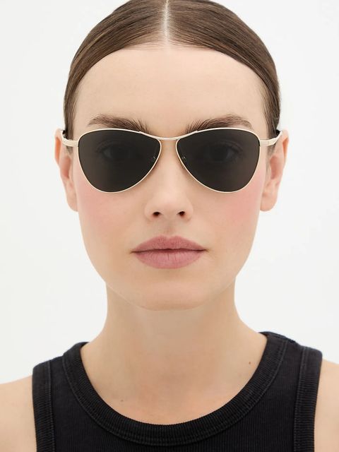 Saint Laurent okulary przeciwsłoneczne VESPER damskie kolor złoty SL 831