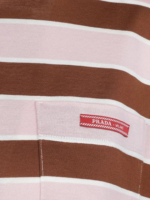 Prada Bayadere striped pocket T-shirt - Brown