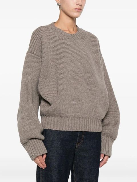 Róhe drop-shoulder ribbed-knit jumper - Brown