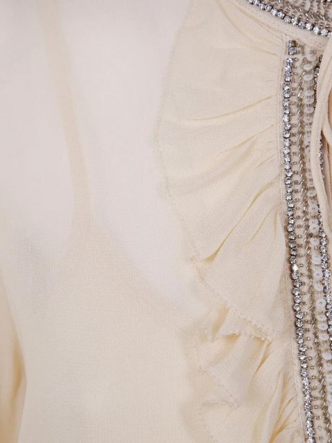 TWINSET embellished ruffled blouse - Neutrals