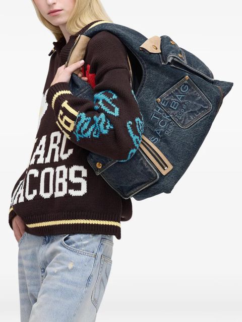 Marc Jacobs The Denim suede-detail pocket tote bag - Blue - zdjęcie produktu nr 2