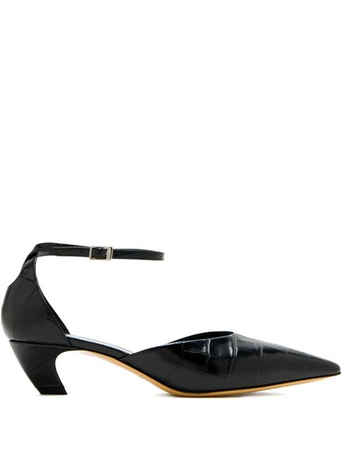 Le Monde Beryl 45mm crocodile-effect pumps - Black - zdjęcie produktu nr 1