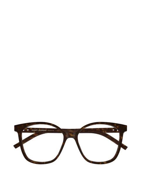 Saint Laurent Eyewear geometric-frame glasses - Brown - zdjęcie produktu nr 2
