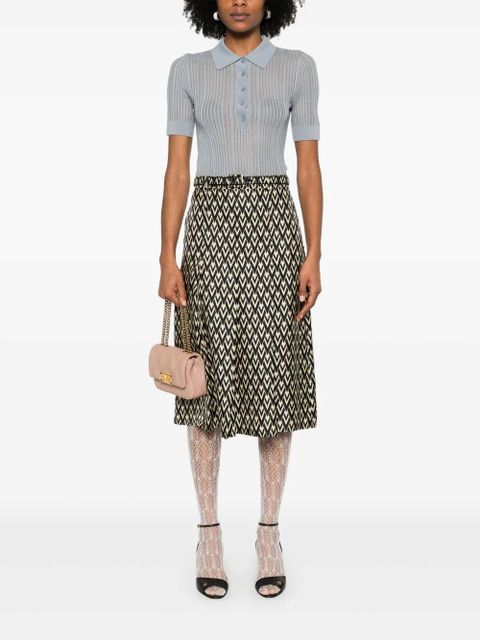 Valentino Garavani logo-print midi skirt - Black - zdjęcie produktu nr 2