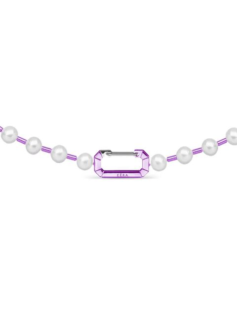 EÉRA 18K white gold Vita pearl necklace - Purple
