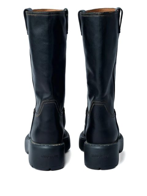 Miu Miu 55mm logo boots - Black - zdjęcie produktu nr 2