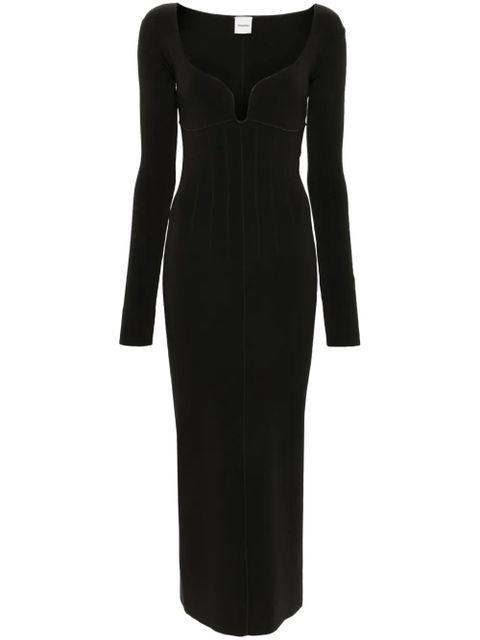 Nanushka seam-detail ribbed midi dress - Black - zdjęcie produktu nr 1