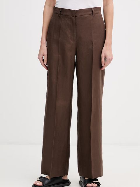 Weekend Max Mara spodnie damskie lniane MALIZIA - zdjęcie produktu nr 1