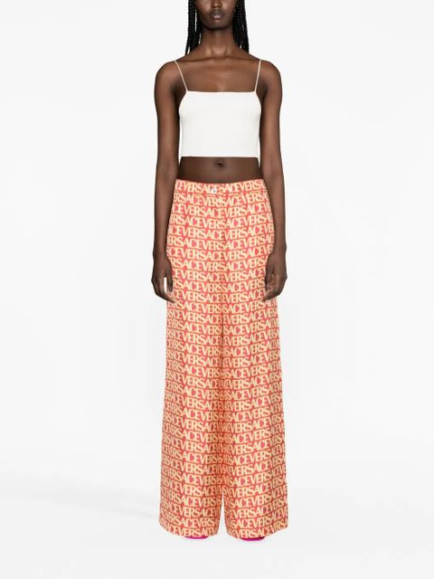 Versace Versace Allover silk trousers - Pink