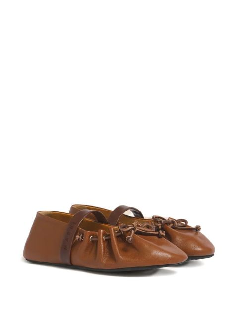 Marni strap leather ballet flats - Brown - zdjęcie produktu nr 2