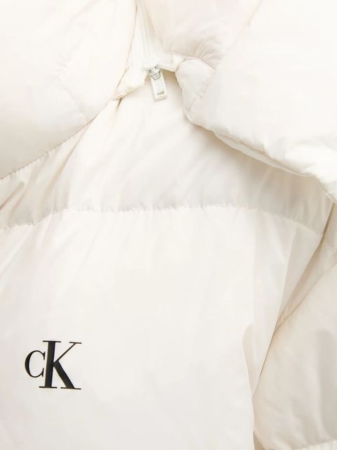 Calvin Klein Jeans kurtka puchowa kolor beżowy zimowa oversize LV047D501G