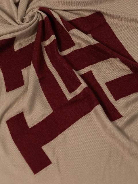 Tommy Hilfiger chusta damska kolor beżowy wzorzysta AW0AW16651