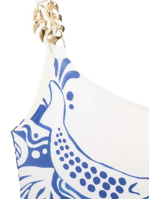 FARM Rio floral-print swimsuit - Blue