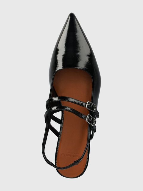 Vagabond Shoemakers baleriny skórzane HERMINE kolor czarny z odkrytą piętą 5733-260-20