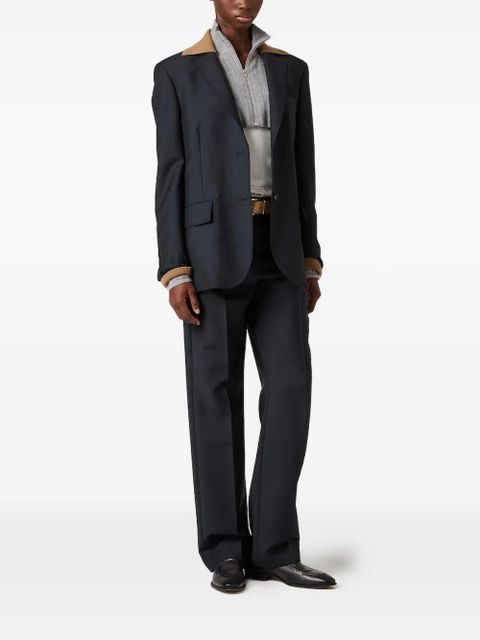 Miu Miu contrast-collar single-breasted blazer - Black - zdjęcie produktu nr 2