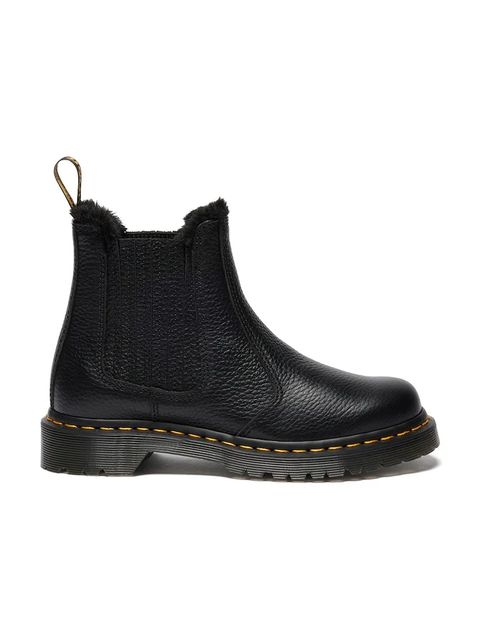 Dr. Martens sztyblety skórzane 2976 Leonore II damskie kolor czarny na platformie lekko ocieplone DM41416001 - zdjęcie produktu nr 1