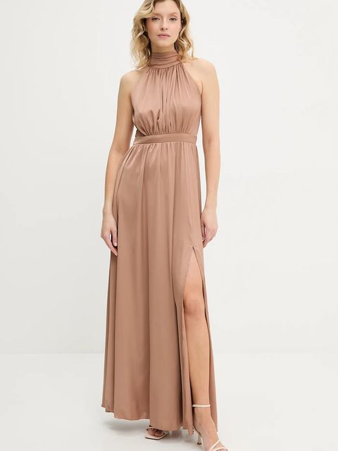 Answear.LAB sukienka kolor beżowy maxi rozkloszowana - zdjęcie produktu nr 1
