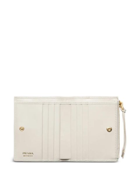 Prada small leather wallet - Neutrals