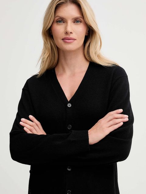 ISABELLE BLANCHE kardigan z dodatkiem wełny damski kolor czarny lekki IS25FW-M184-F008