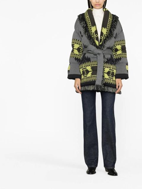 Alanui Icon jacquard belted puffer jacket - Grey - zdjęcie produktu nr 2
