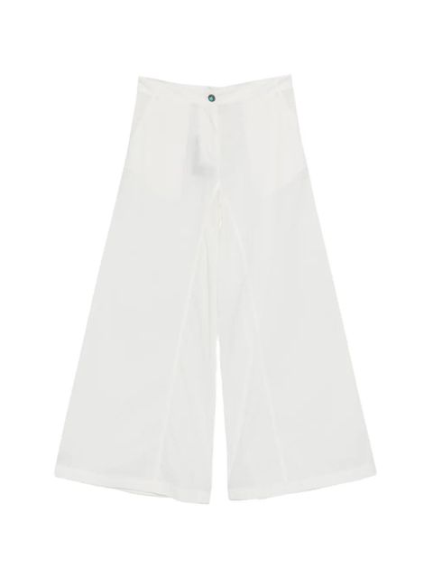 PINKO Canelli embellished-button wide-leg trousers - White - zdjęcie produktu nr 1