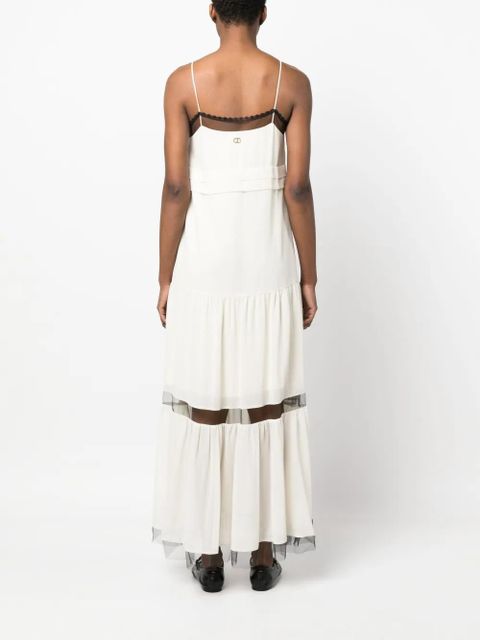 TWINSET tulle-panel long dress - Neutrals
