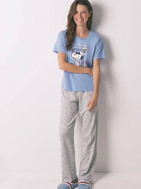 women'secret piżama bawełniana damska kolor niebieski bawełniana 3132145 - zdjęcie produktu nr 1