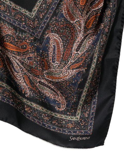 Saint Laurent Geometric Paisley scarf - Blue - zdjęcie produktu nr 2