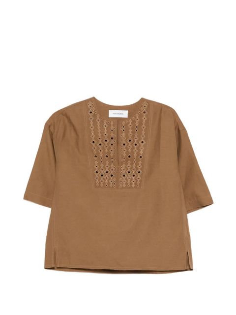 Yves Salomon cut-out short-sleeve top - Brown - zdjęcie produktu nr 1